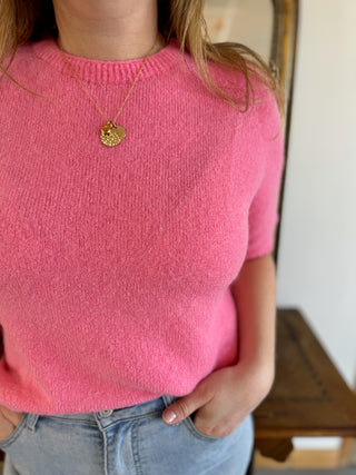 Pull manches courtes Louise • Rose Bonbon