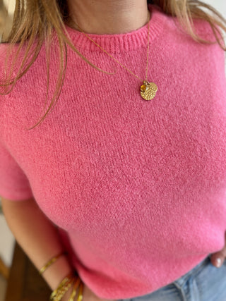 Pull manches courtes Louise • Rose Bonbon