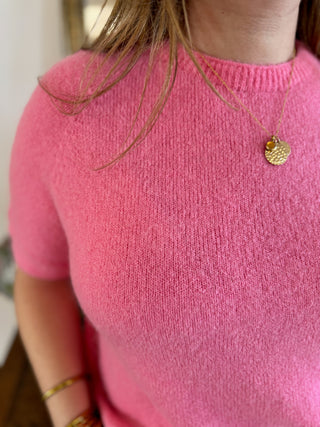Pull manches courtes Louise • Rose Bonbon