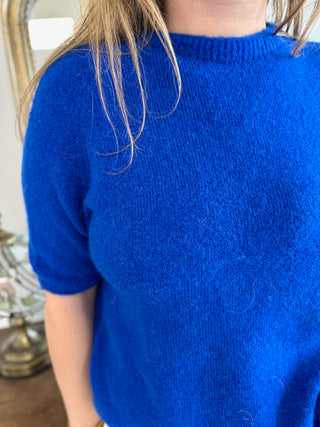 Pull manches courtes Louise • Bleu Roi