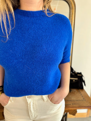 Pull manches courtes Louise • Bleu Roi