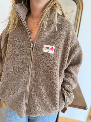 Veste Sherpa Justine • Taupe