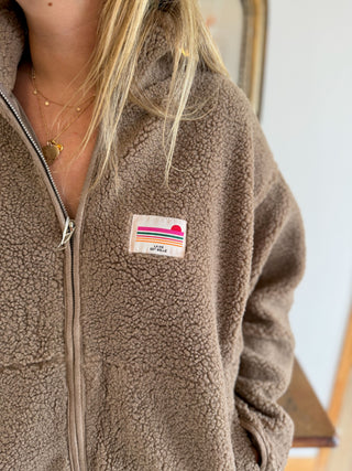 Veste Sherpa Justine • Taupe
