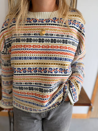 Pull Chill • Ecru à motifs