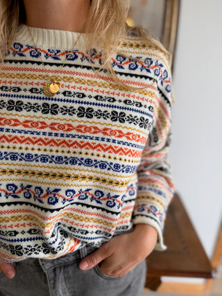 Pull Chill • Ecru à motifs