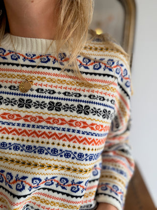 Pull Chill • Ecru à motifs