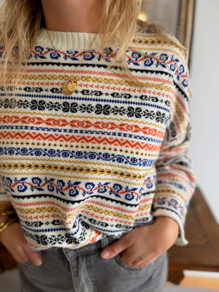 Pull Chill • Ecru à motifs