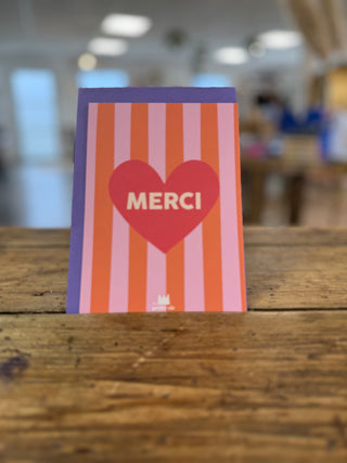 Carte "Merci" : Merci coeur (avec enveloppe)