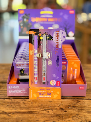 Set de 2 Stylos Gel avec Animal Décoratif • Lovely Friends • Spooky Party • Legami