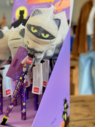 Crayon avec Anti-stress Halloween Mummy Cat « Nine Lives Later » • Squeezies • Legami
