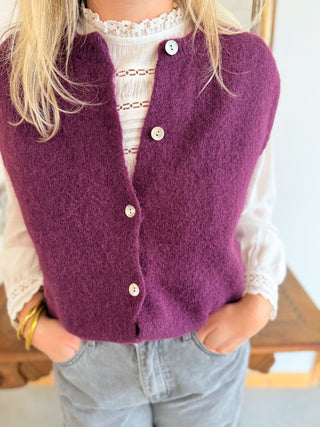 Gilet s/ manche Valentine • Aubergine