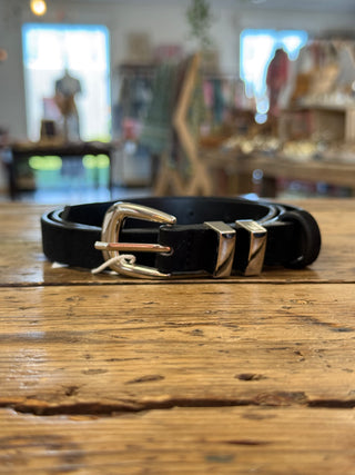 Thin Belt • Black and Silver