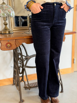 Pantalon Mona • Velours Marine