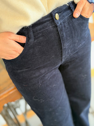 Pantalon Mona • Velours Marine