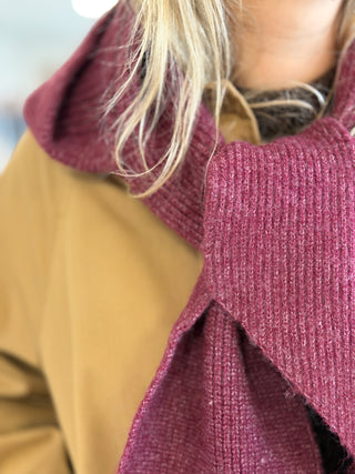 Foulard Triangle Capuche • Prune
