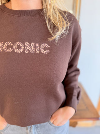 Sweat Iconic • Léopard Chocolat