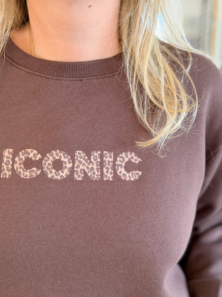 Sweat Iconic • Léopard Chocolat