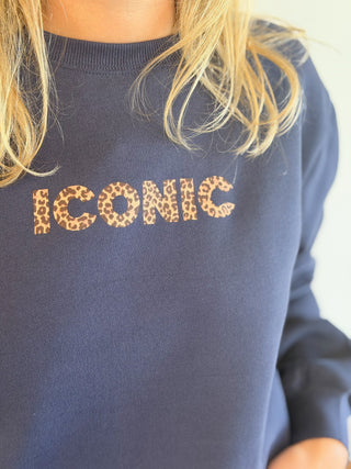 Sweat Iconic • Léopard Marine