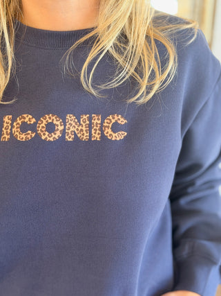 Sweat Iconic • Léopard Marine