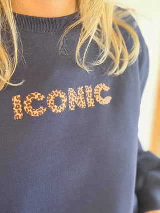 Sweat Iconic • Léopard Marine