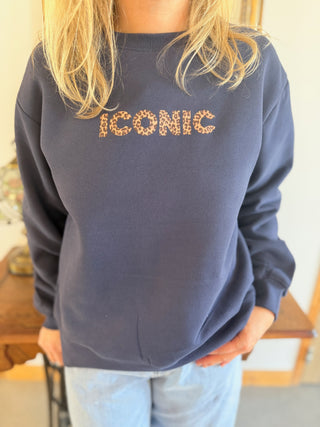 Sweat Iconic • Léopard Marine