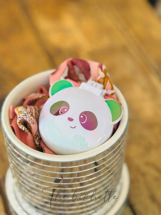 HAIRBRUSH WITH MIRROR NICE HAIR WHITE PANDA