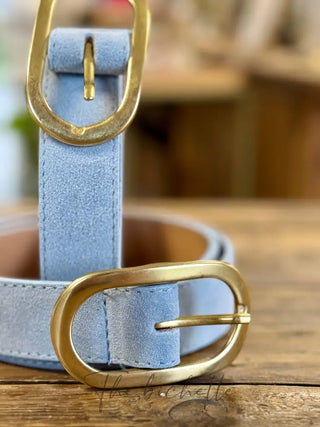 Ceinture Liana • Bleu ciel (aspect daim)