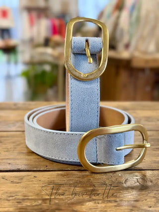 Ceinture Liana • Bleu ciel (aspect daim)