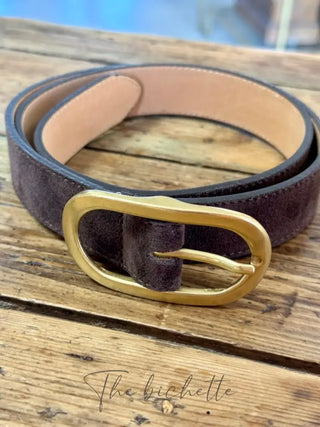 Ceinture Liana • Marron foncé (aspect daim)