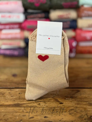 Chaussettes Coeur 💛 Beige
