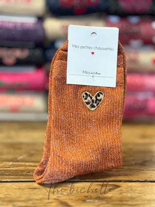 Chaussettes ❤️ Léopard • Orange