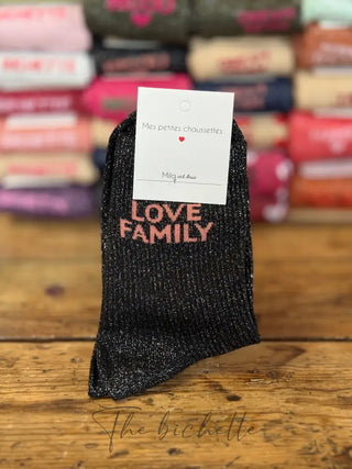 Chaussettes Love Family • Noir