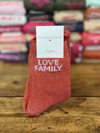 Chaussettes Love Family • rouge