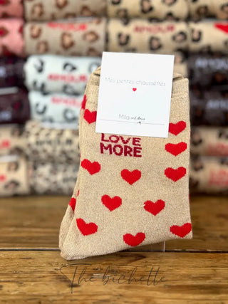 Chaussettes Love More ❤️ Beige