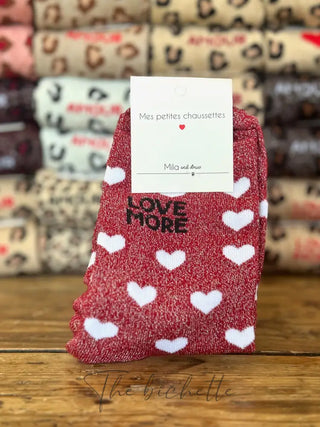 Chaussettes Love More ❤️ Rouge