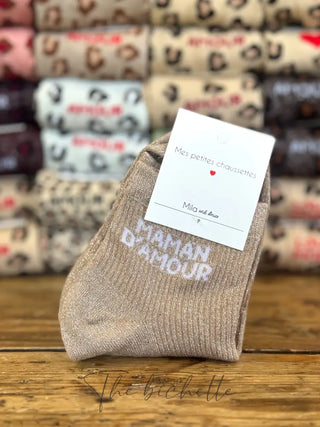Chaussettes Maman d’Amour 💕 Taupe