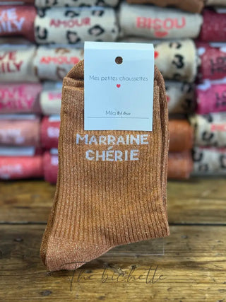 Chaussettes Marraine chérie ♥️ Orange