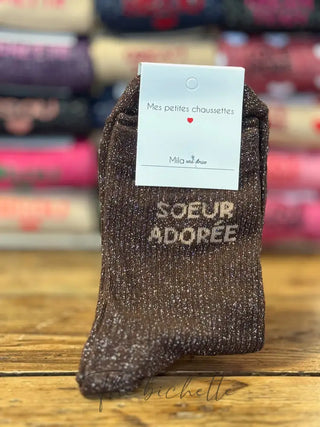 Chaussettes Soeur adorée ♥️ Marron