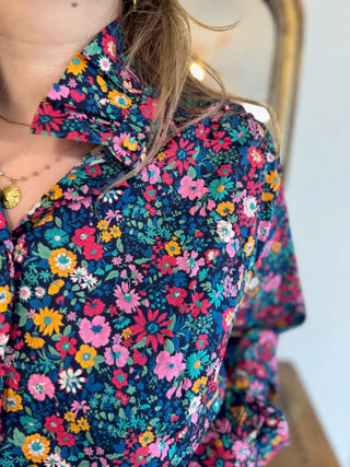 Chemisier Ondine • Marine & Fuschia