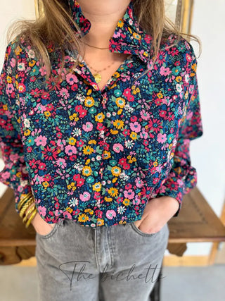 Chemisier Ondine • Marine & Fuschia