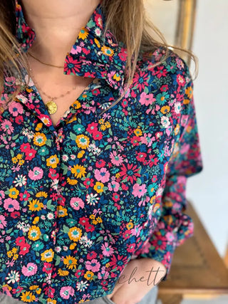 Chemisier Ondine • Marine & Fuschia