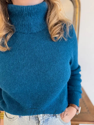 Col roulé Manon • Bleu canard TU