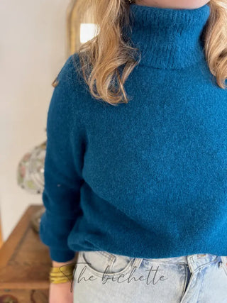 Col roulé Manon • Bleu canard TU