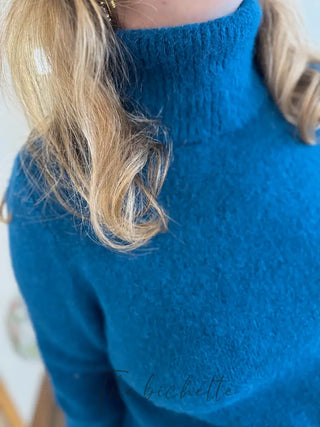 Col roulé Manon • Bleu canard TU