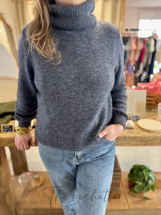 Col roulé Manon • Gris foncé TU