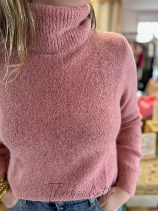 Col roulé Manon • Vieux Rose TU