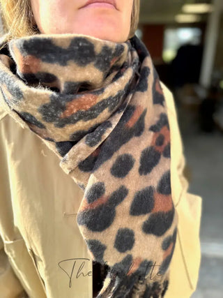Echarpe léopard • Camel