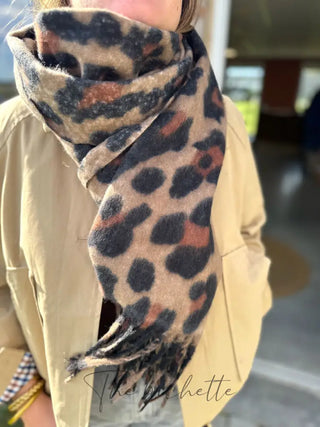 Echarpe léopard • Camel