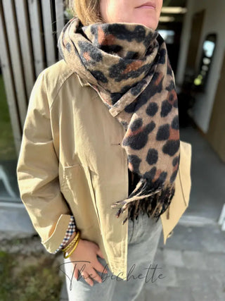 Echarpe léopard • Camel