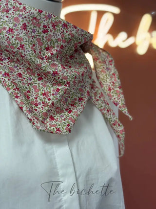Foulard triangle • Fleuri beige